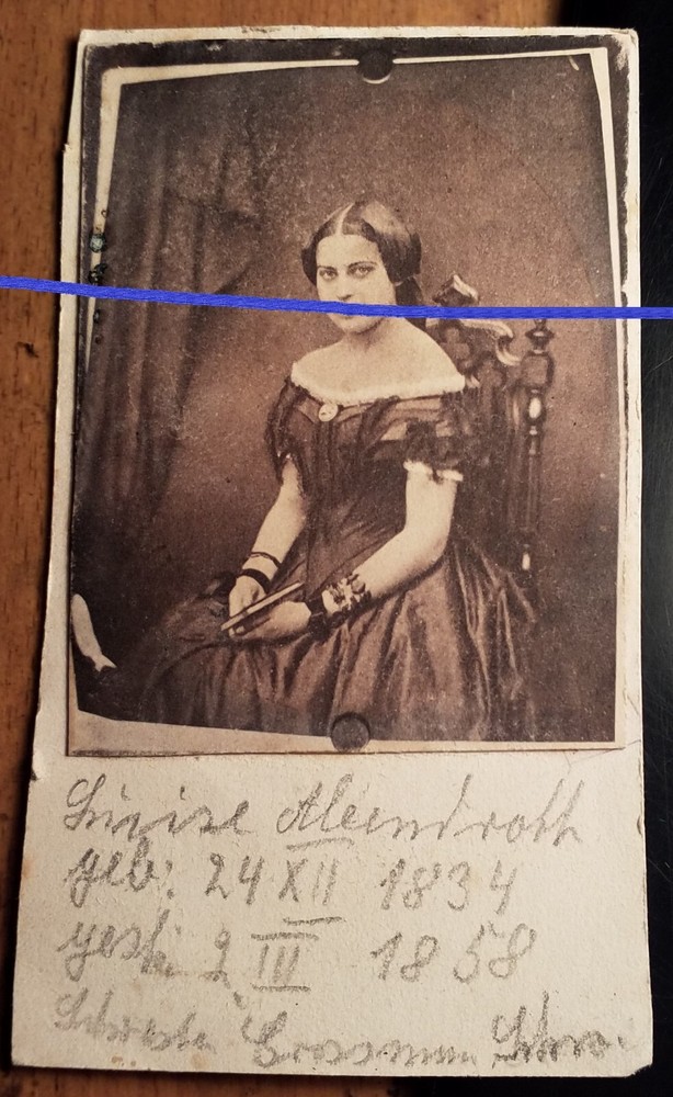 Luise Abendroth 24/12 1834 – 2.3. 1858 / Photo