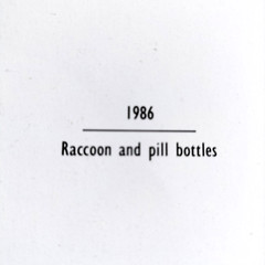 Book Plate Norfleet 1986 5-1/8 X 7-5/8 Raccoon and pill bottles