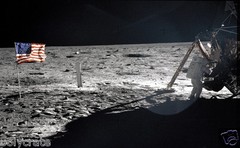 NASA Apollo 11 Photo Neil Armstrong On The Lune 1969 US Flag Print 18.5×29 Cm
