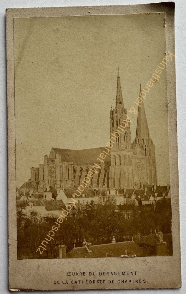 orig. CDV photo photograph picture old around 1866 Cathedral Chartres