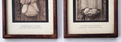 Vintage Pair of Framed Photogravure Prints Chartres Cathedral Sculptural Figures
