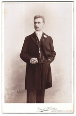 Photography Carl Koch, Hamburg, Neuer Wall 30, Man with Pocket Watch and Cigarette