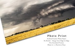 Storm Photography Print – Picture of Thunderstorm Over Small Town in Oklahoma