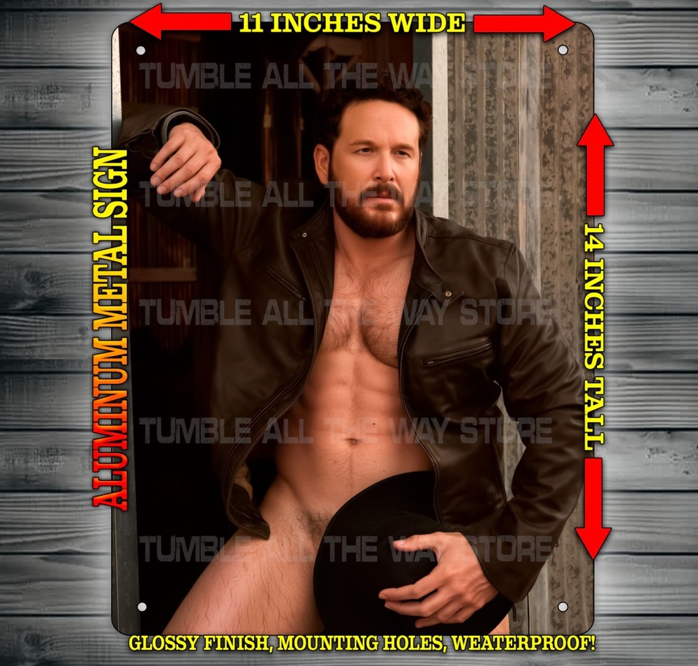 Sexy Cowboy – RIP – Cole Hauser with Hat Metal Sign Wall Art 14″ x 11″