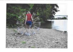 Mark Panza Photo 2005, matted 11″ X 14″, woman near river, Kaliedoscope
