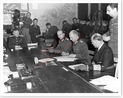 WWII German General Jodl Signing Surrender Ending Europe War Silver Halide Photo