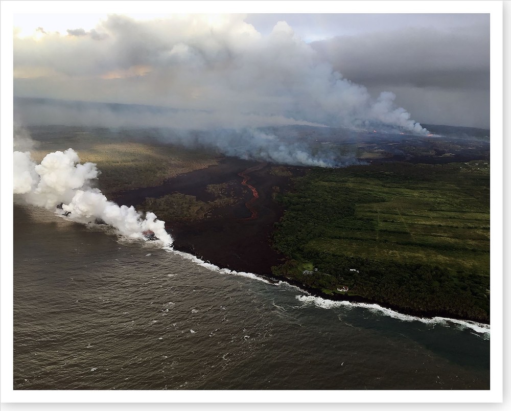 2018 Kilauea Volcano Fissure Complex Feeding Lava To Ocean Silver Halide Photo