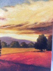 Tuscany Italy Landscape Sunset WALL ART Print Mounted On Hard Cardboard 24″x24″