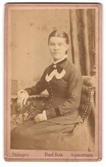 Photograph Ferd. Bak, Sigmaringen, seated lady in elegant dress