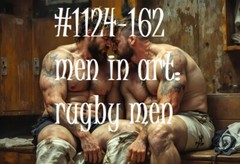 MALE PORTRAIT #1124-162 -men in art series -rugby men -free shipping in usa