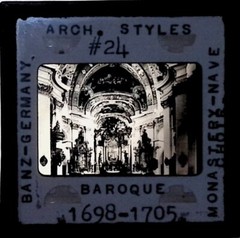 Vintage Art History Slide Photo Banz Germany Arch Styles Baroque Monastery Nave