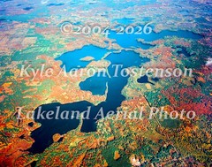 Spider Lake Chain, Sawyer Co., Hayward, Wisc., Overhead Photo. Frame Optional.