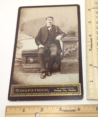 Antique Cabinet Card Nicely Dressed Man Kirkpatrick Studio Kansas City, Kansas