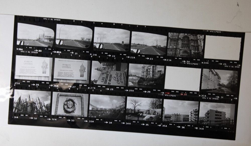Photo Print Large Contact Sheet 1980 Various Views Normandy