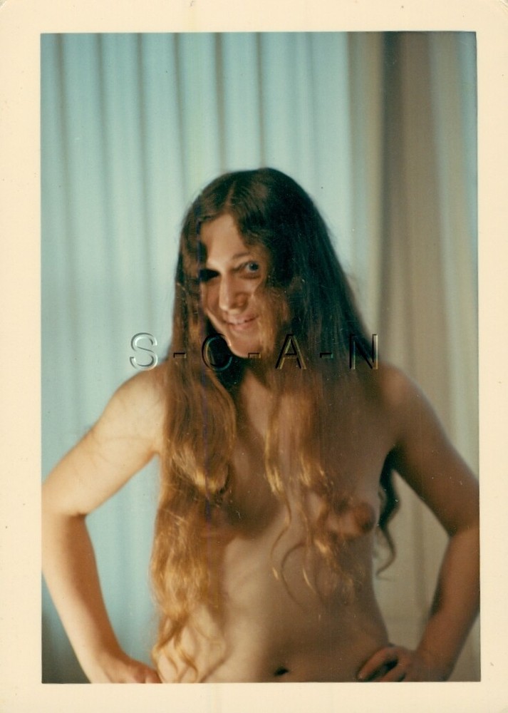 Original Color Real Photo- Nude Woman- Hands on her Hips- Window- Long Hair #4