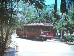Hollywood Red Car Locomotive Color Photograph PE 717 Railway Pacific Electric
