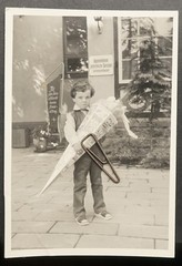 Photo portrait child boy enrolment Guthmannshausen Buttstädt school sign old