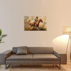 Western Cowboy Wall Art Pictures Cowboys on Horseback Horses on Dusty Ranch W…