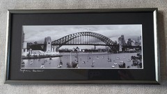 Framed Art Panoramic Photography Sydney Harbour Opera House Bridge VINTAGE 90s