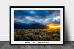 Taos Mountain Photography Print: New Mexico Sun Twinkle Rocky Mountains Photo