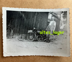 Original Photo Motorcycle Krad Prewar Burnt Out Horex? Triumph Ardie [4138-12]