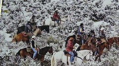 JUDY DEIST PHOTOGRAPH RIDERS IN SNOWY SAGE OPEN EDITION