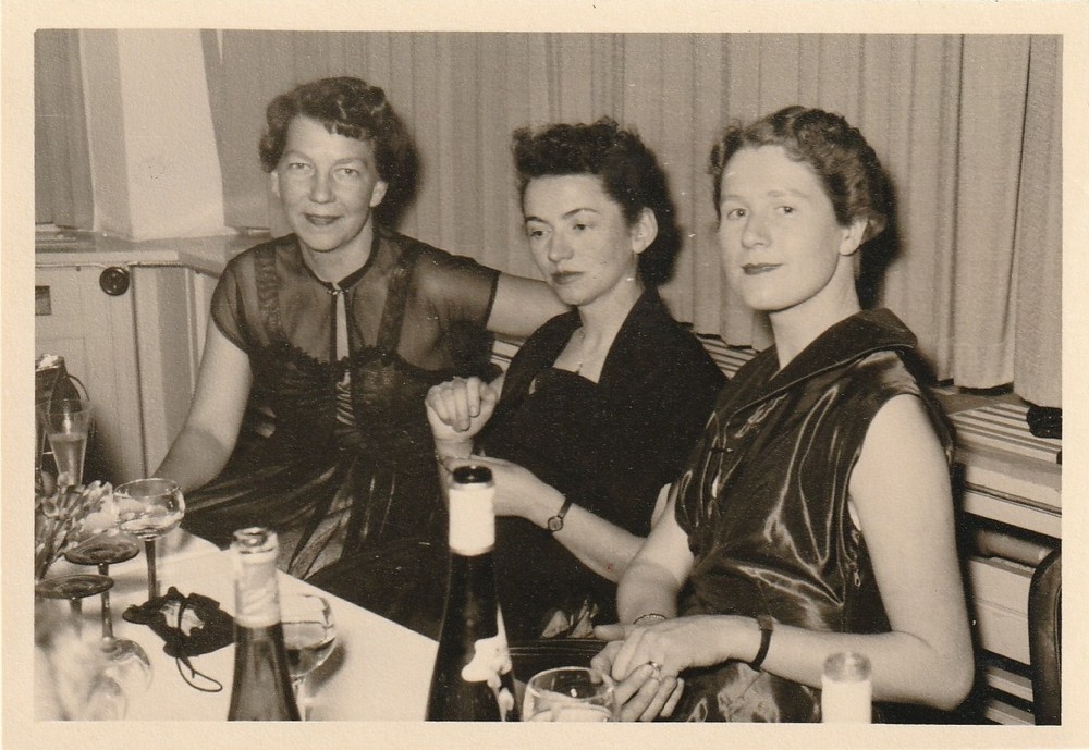 Vintage Photo Young Women New Year Fashion Snapshot