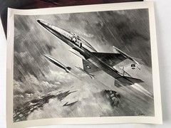 VNTG US Air Force Jet Fighter Print Military JACK LYNNWOOD + Original Negative