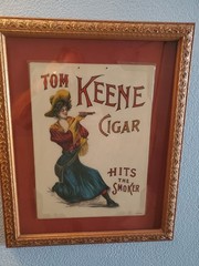 Tom Keene cigar Original framed lithograph