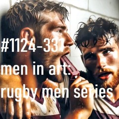 MALE PORTRAIT #1124-331 -men in art series -rugby men -free shipping in usa