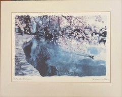 Maureen Love Signed Original Art Print «Under the Blossoms» Matted 20” by 16”
