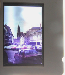 Photo Negative Slide Church Parking Car Auto Car France 1975 Vintage AW