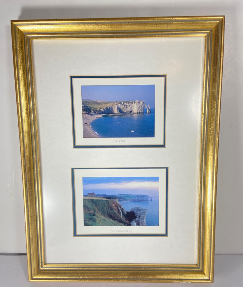 Photo Color Prints Framed & Mounted Normandy & Etretat France Glass 11×14″