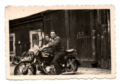 Old Photo NSU Motorcycle Men around 1950 Vintage Motorcycle Photography