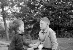 Vintage Photo Negative-1930-Young-cute-Boy-when playing with friends