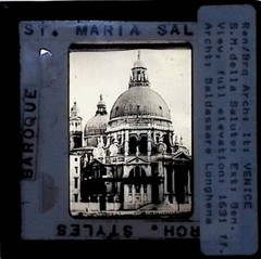 Vintage Art History Slide Photo Baroque architecture St Maria Salute Venice