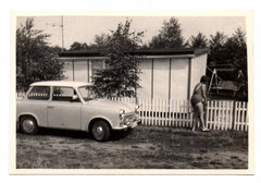 Photo Trabant 601 at the bungalow garden summer vintage GDR car vintage 1972