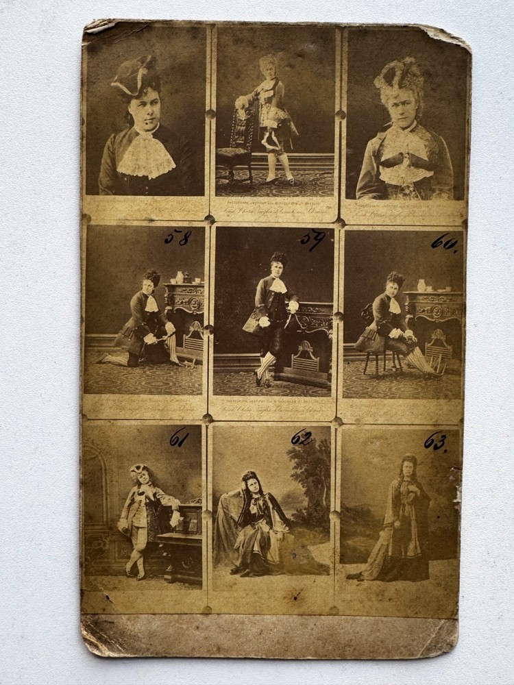 Rare Unusual Photo Cabinet Card Catalog Clara Ziegler 1880s Raschkow Germany