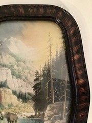 Antique W.A. Carson Wildlife Photograph Artwork Bubble Frame Moose Hunting