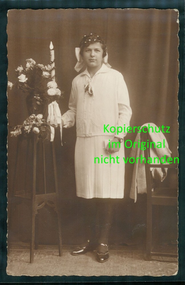 Wroclaw Silesia – Original Photo Communion Girl – Studio Urania ~1929 – AO93