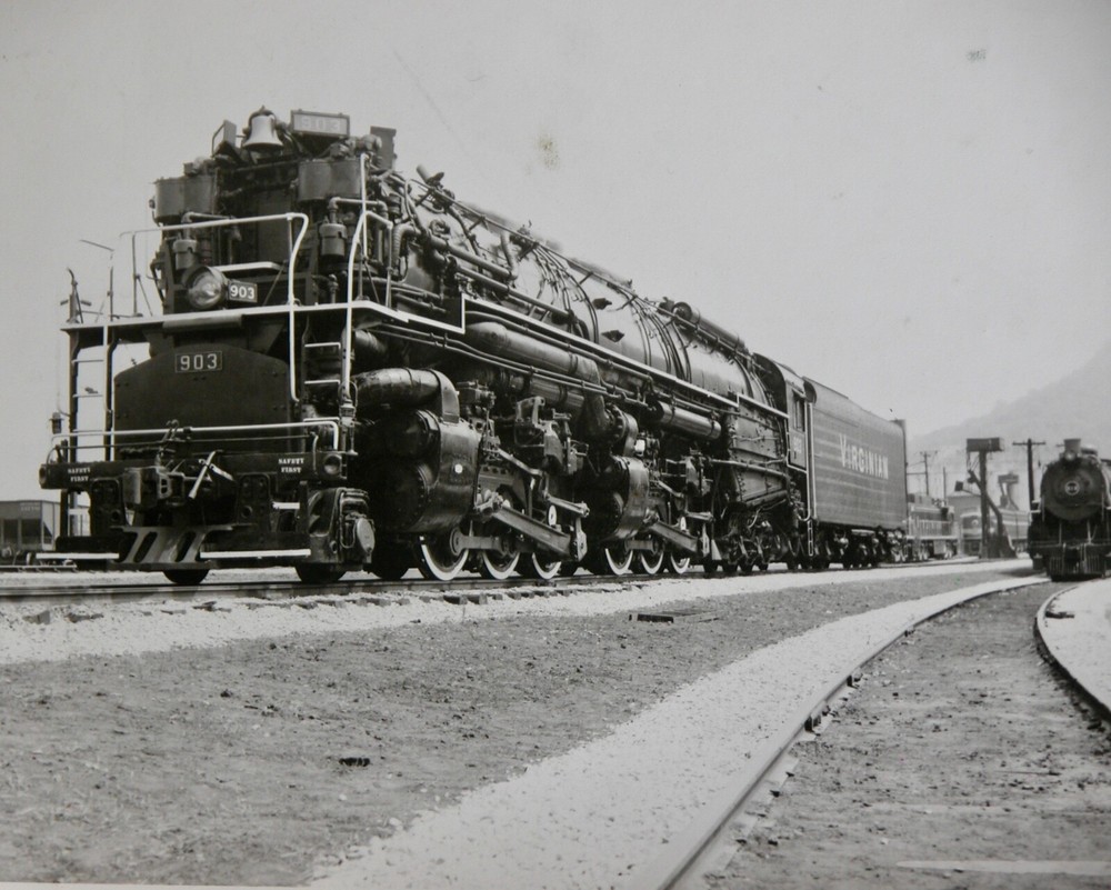 VIRGINIAN Locomotive Steam Engine Photograph 8×10 Vtg 1950s Railroad Railway