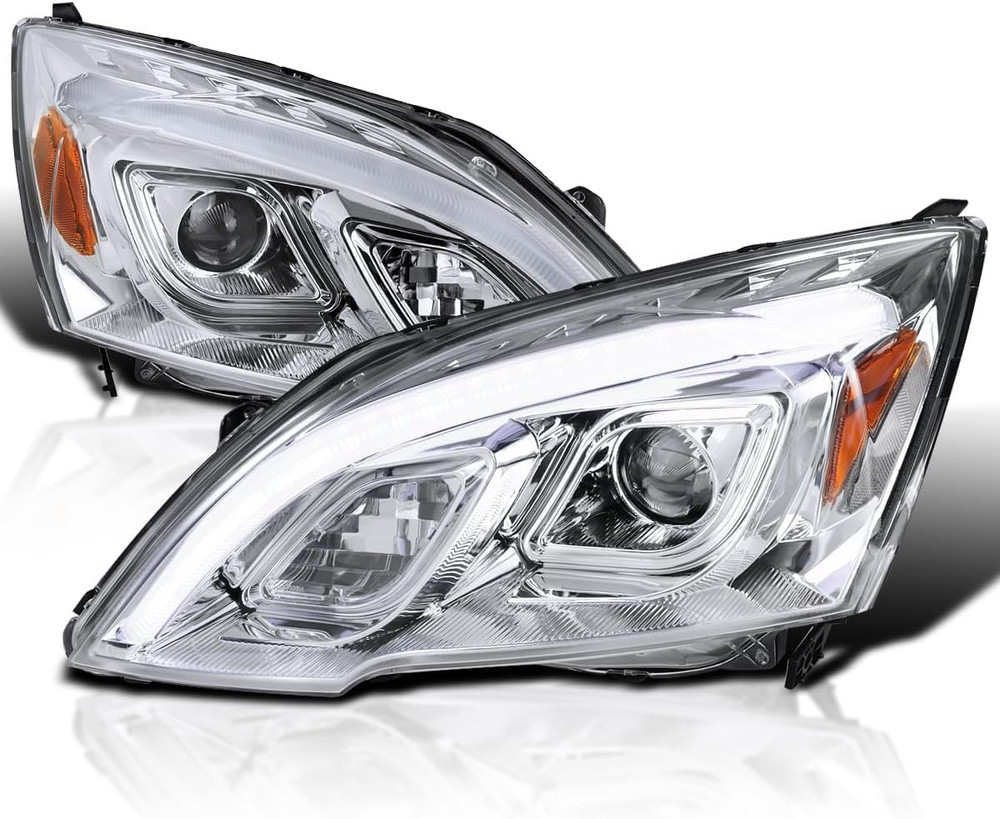 JDM Chrome LED Projector Headlights Compatible with 2007-2011 Honda CR-V, Left +