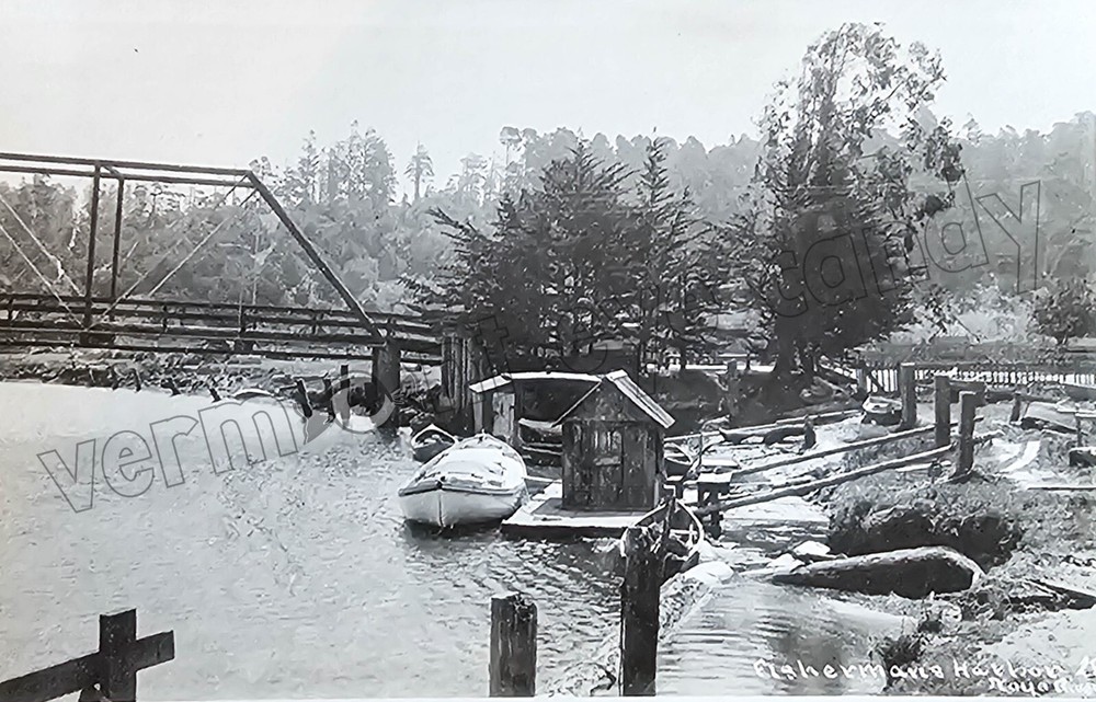 Fisherman Harbor Noyo River CA Boating 1920s DIGITAL DOWNLOAD You Print