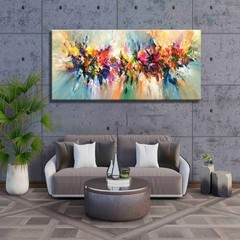 Large Framed Abstract Colorful Canvas Wall Art Flower Posters Prints Pictures…