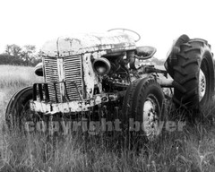 Old Antique Ford 8N or 9N Tractor Black & White Photograph Print Art 8×10