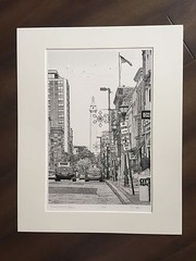 BRUCE BLUM SIGNED B&W Engraving (16″X 20″)-» Washington Monument»