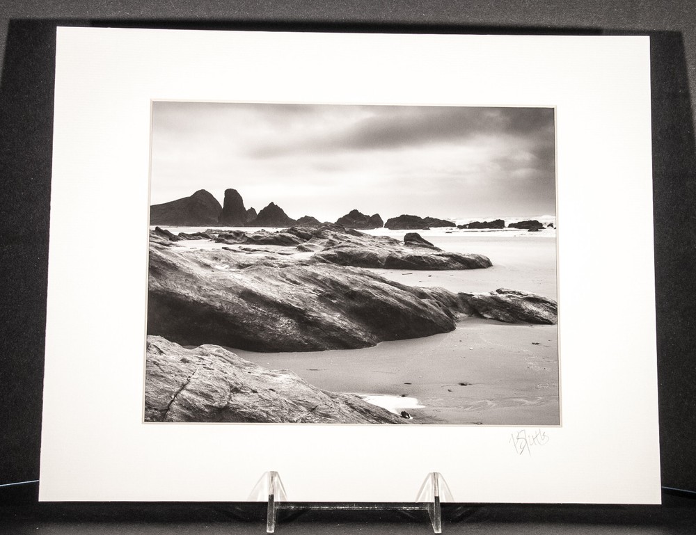 Original Black and White Landscapes Oregon Coast 14 X 11″ Matted SET of 2