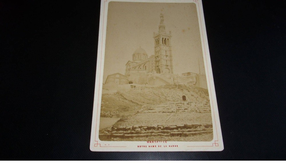 Photography On Cardboard. 2MOI10373. About 1900. Marseille Notre Dame De La