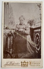 orig. CDV photo photograph woman lady picture old fashion around 1885 L Wagner Wiesbaden