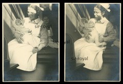 2x Nurse with Baby in Arms – 1930s – Photo 6x8cm